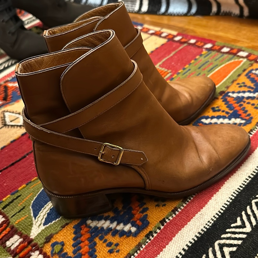 Vintage Hermes booties cognac 37.5